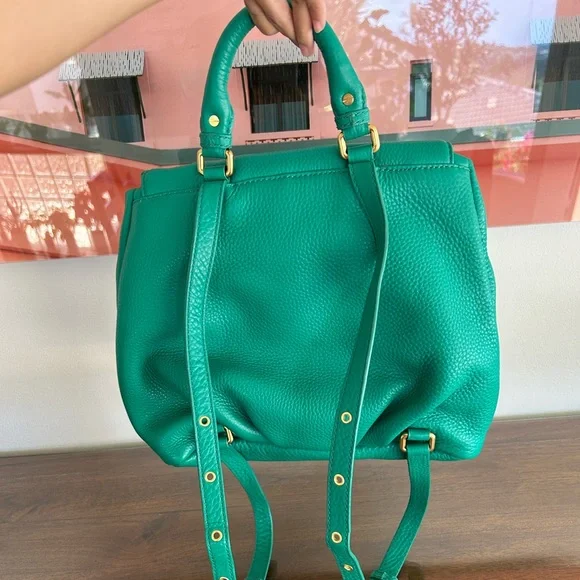 Rare Marc Jacobs Green Leather Backpack - Picture 2 of 11